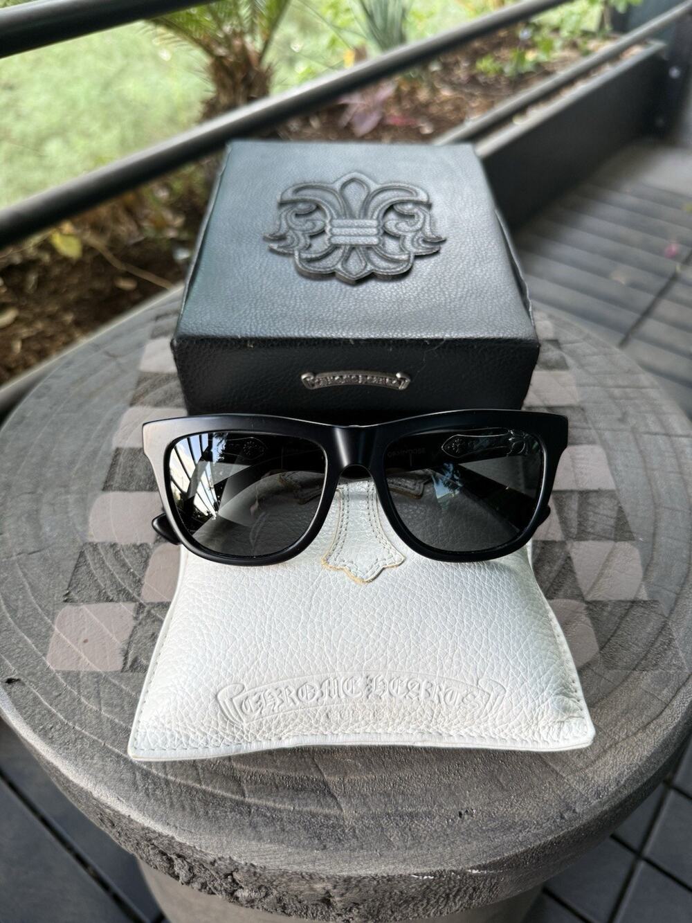 Chrome Hearts OBARYDOSE Sunglasses Black Silver 54-18-140 Authentic Eyewear